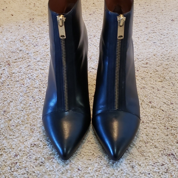 MARC JACOBS black leather ankle wedge boots w zippers - Picture 2 of 8